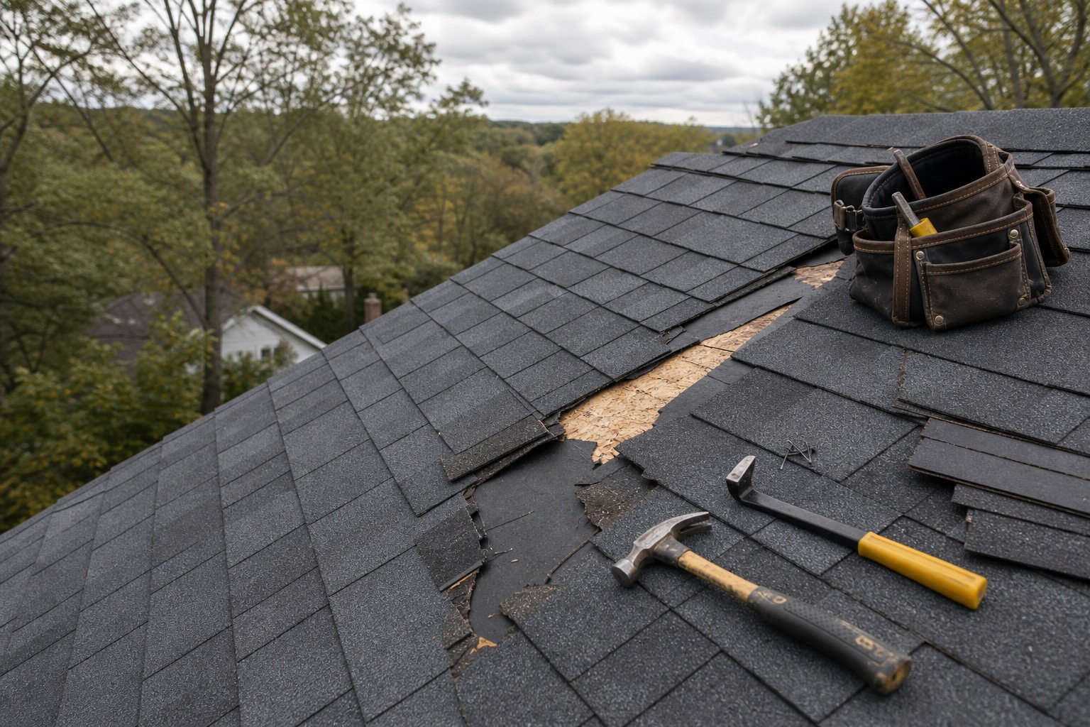 Roof repair deck and shingle work in Pearl River, NY
